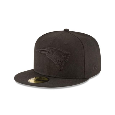 New England Patriots Gorra | New Era NFL Black On Black 59fifty Fitted Cap Mexico - Negros
